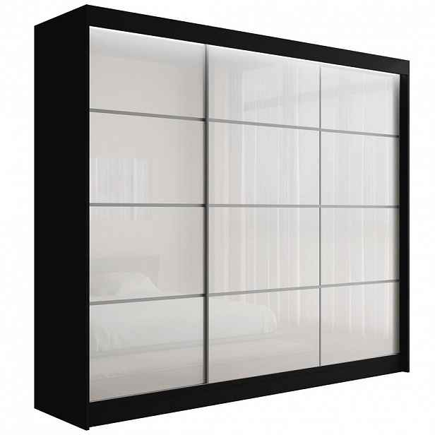 ALTDECOR ŠATNÍ SKŘÍŇ PEKA III s LED – 250 cm – černá | bílá