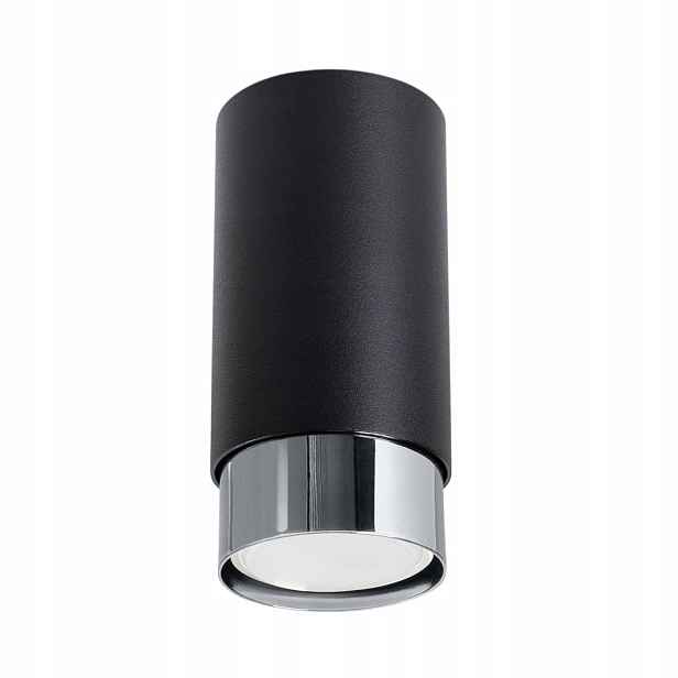 Sollux Stropní bodové svítidlo černá chrom tuba 12.5 cm spot