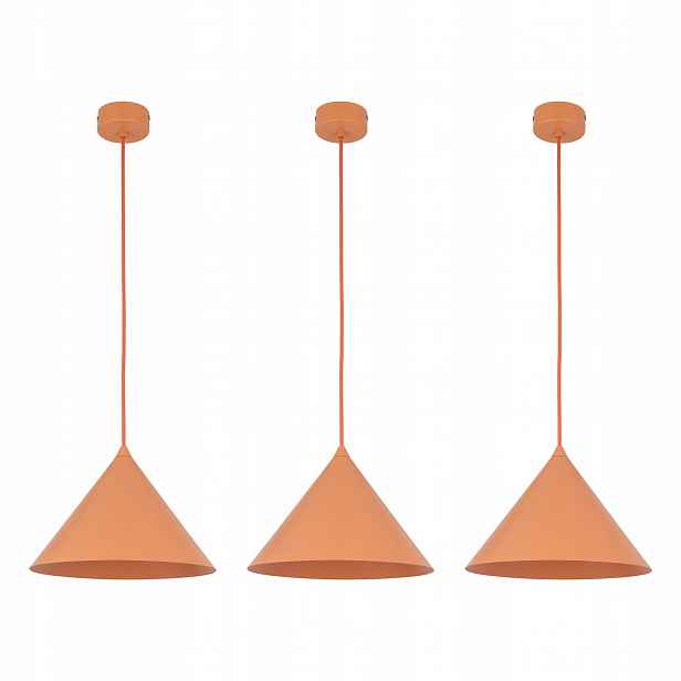 Tk Lighting Sada 3x závěsné stropní svítidlo E27 Oranžová, kov