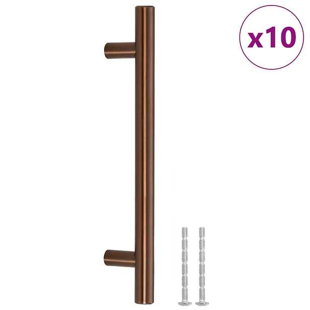 vidaXL Nábytkové úchytky 10 ks bronzové 128 mm nerezová ocel