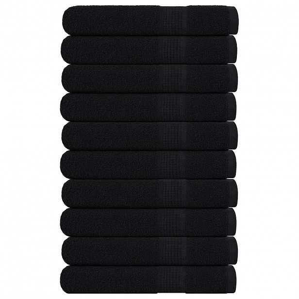vidaXL Saunové osušky FROGN 10 ks černé 80x200 cm 360 g/m²