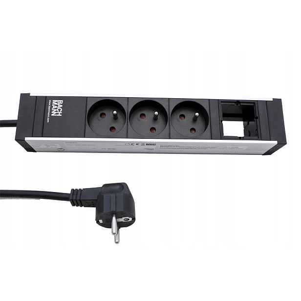 Bachmann Systém Universal, 3x zásuvka Cz, 1x volné, černý (922.0231)