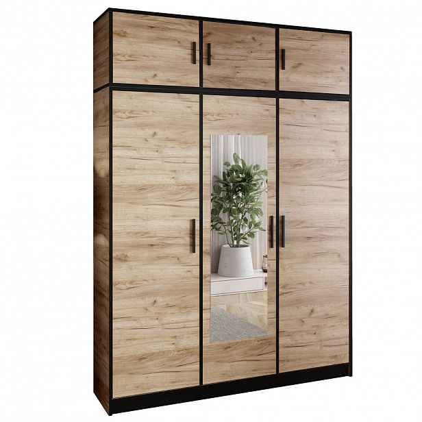 Kier Furniture ŠATNÍ SKŘÍŇ ROJ s nástavbou 3D Dub Craft