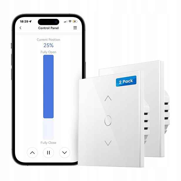 Přepínač rolet Meross MRS100 Dotykový WiFi Alexa Google HomeKit Bílý