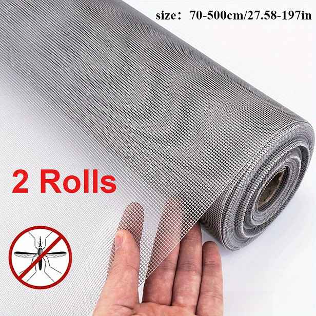 TEMU 2 role [Síť proti domácím mazlíčkům na okno] 27.56" X 197" Síť proti domácím mazlíčkům a hmyzu - Odolný materiál s moskytiérou na balkóny,