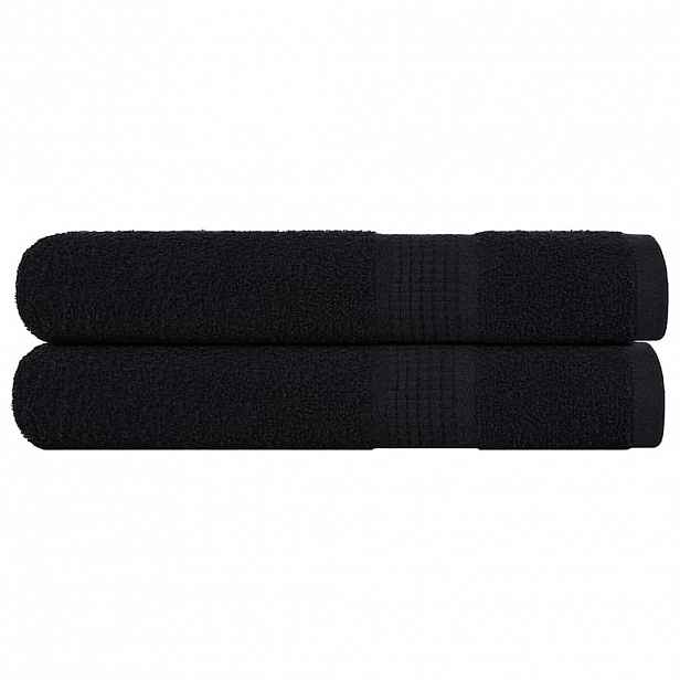 vidaXL Ručníky FROGN 2 ks černé 100x200 cm 360 g/m²