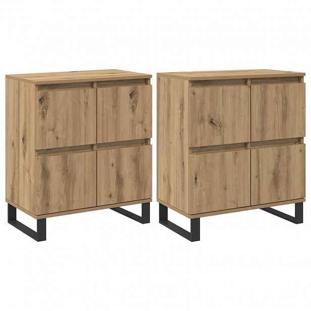 vidaXL Servírovací skříň 2 ks Artisanový dub 60 x 35 x 70 cm