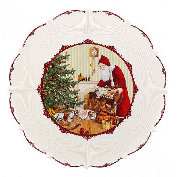 Villeroy & Boch Toy's Fantasy podnos na cukroví, Santa naděluje dárky, 42 cm