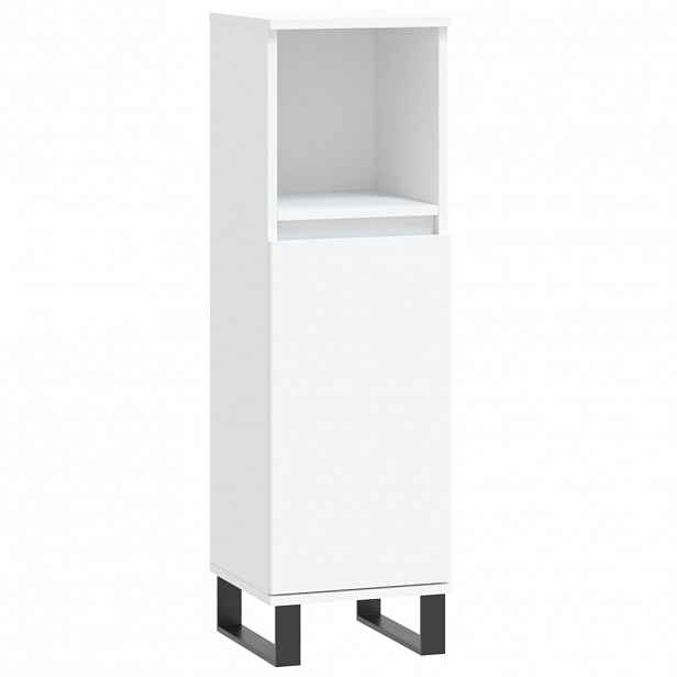 vidaXL Koupelnová skříňka bílá 30 x 30 x 100 cm kompozitní dřevo