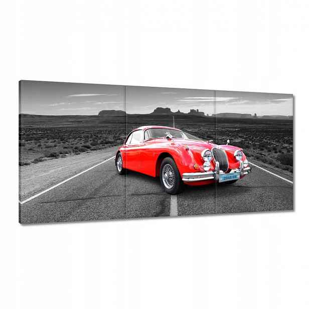 Obrazy 120x60 Červené auto Dálnice