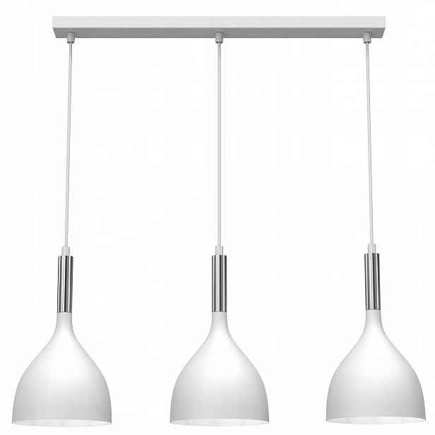 Stropní závěsná lampa Noak bílá stříbrná 3xE27 moderní do obývacího pokoje