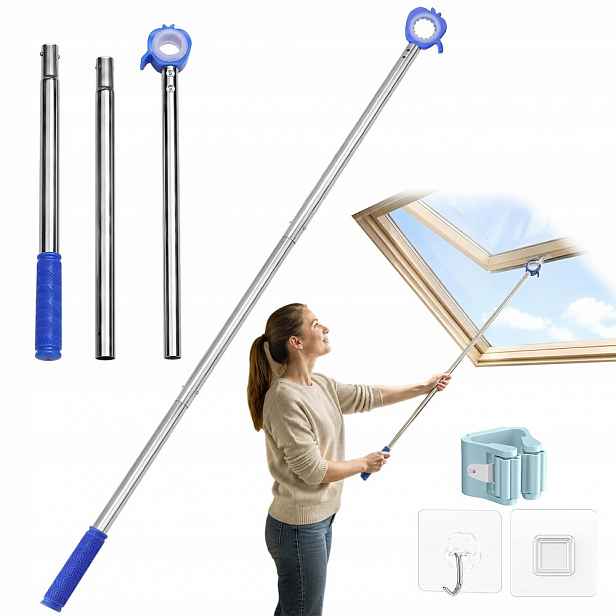 Víceúčelová tyč 117 cm pro otevírání střešních oken a ovládání rolet