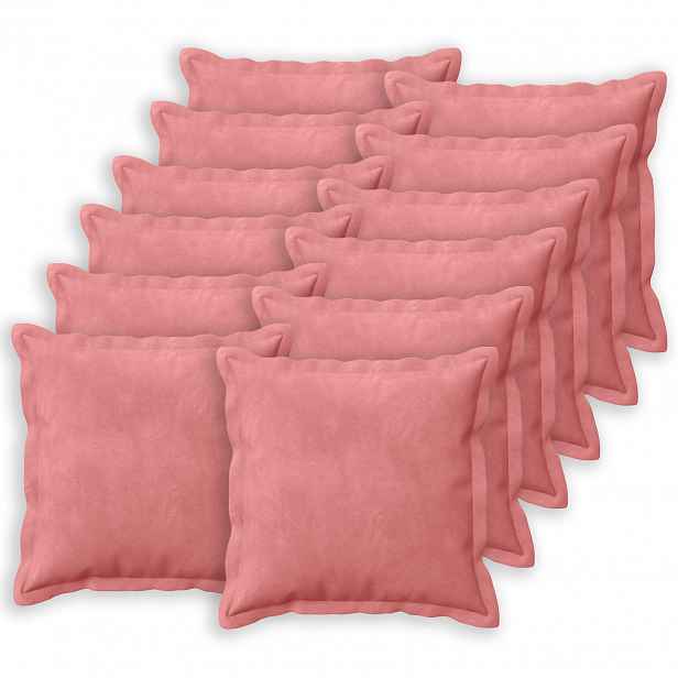 vidaXL Povlak na polštář 12 pcs HOUTEN Růžová 40 x 40 cm Samet
