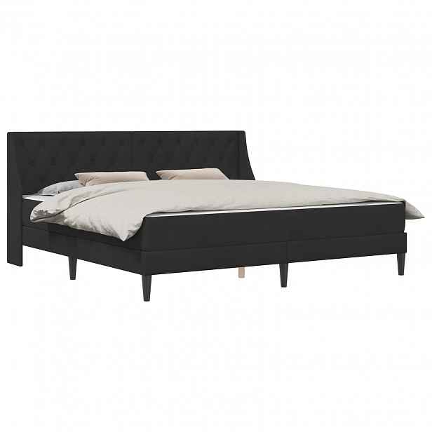 vidaXL Rám postele s matrací Černý 200 x 200 cm samet