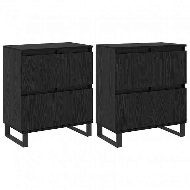 vidaXL Servírovací skříň 2 ks Černý dub 60 x 35 x 70 cm
