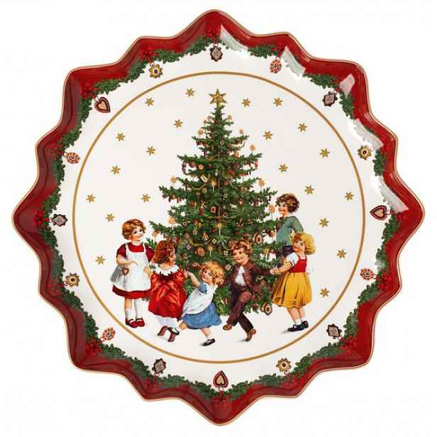 Villeroy & Boch Toy's Fantasy vánoční hluboký podnos na cukroví, tančící děti, 39 cm