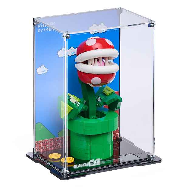 Vitrína s pozadím Blacked Brick pro Lego 71426 Mario Květina Piraňa