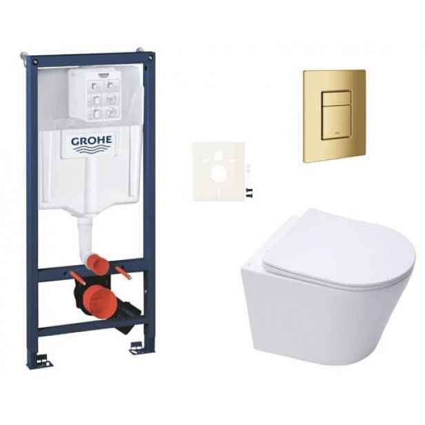 Závěsný wc set do lehkých stěn / předstěnová montáž Swiss Aqua Technologies Infinitio SIKOGRSIN10SCGL0