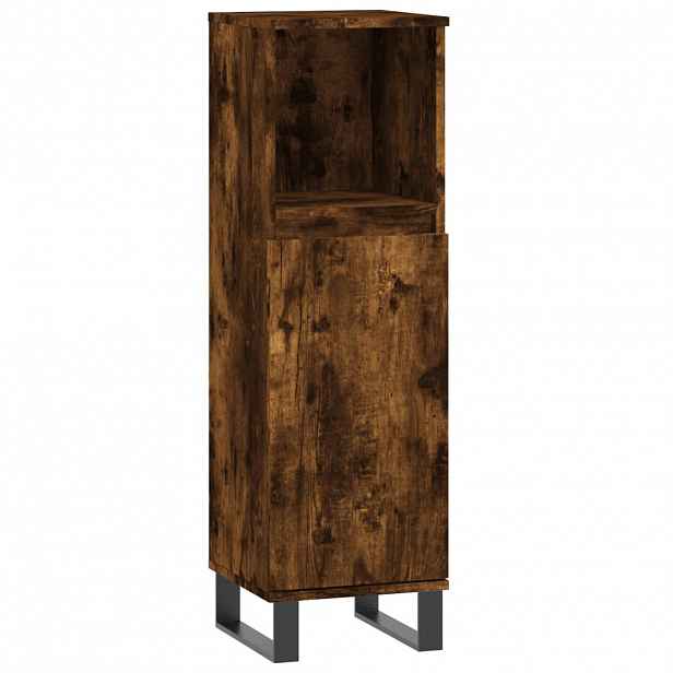 vidaXL Koupelnová skříňka kouřový dub 30x30x100 cm kompozitní dřevo