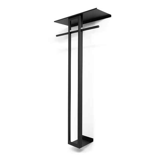 Černý ocelový nástěnný věšák s poličkou 70 cm Luno Large – Spinder Design