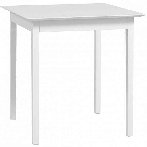 OKWISH JÍDELNÍ stůl 75/75/76 cm bílý ze dřeva pro 2 osoby v rustikálním stylu