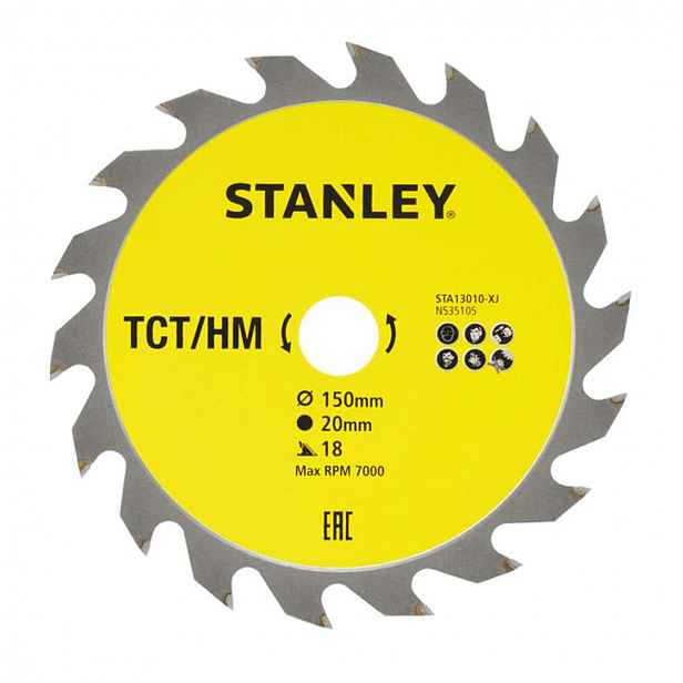 Stanley - Pilový kotouč na dřevo 150x20 mm, 18 zubů STA13010-XJ