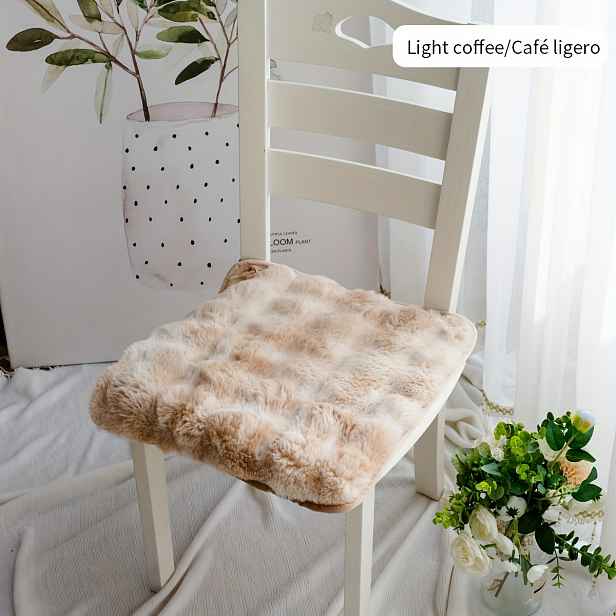 TEMU 1ks, Polštářek Na Židli, Gradient Imitace Plyšového Polštáře Z Králičí Kožešiny, Podsedák Vhodný Pro Domácí Mazlíčky, Plyšový Chránič Na Židli,