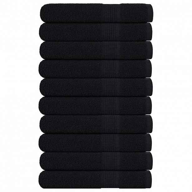 vidaXL Ručníky FROGN 10 ks černé 100x200 cm 360 g/m²
