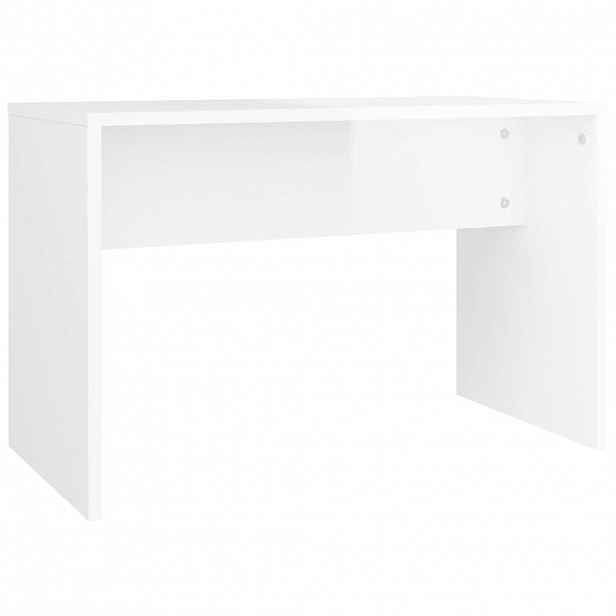 vidaXL Stolička k toaletnímu stolku lesklá bílá 70x35x45 cm kompozit