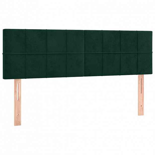 vidaXL Čela postele tmavě zelená 144x5x78/88 cm samet