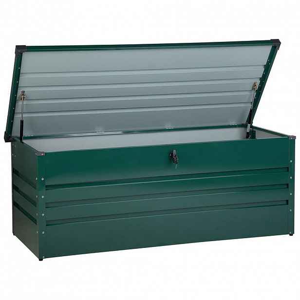 Beliani ÚLOŽNÝ BOX NA POLSTROVÁNÍ Ocel tmavě zelený 165/70 cm Cebrosa