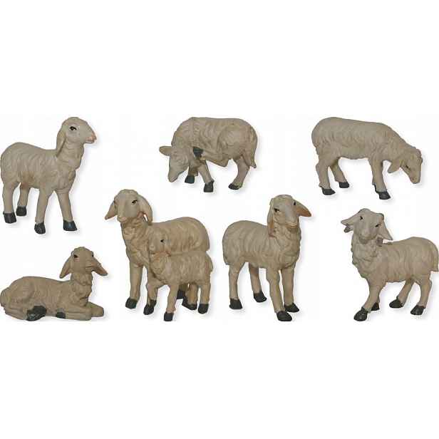 Figurky do Betléma '7 různých oveček' max. 6,6 cm vysoké, k figurkám 15-18 cm