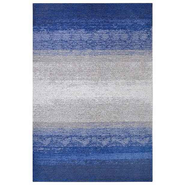 Koberec, běhoun do kuchyně 75 x 150 cm, protiskluzový modrý vzor, moderní design