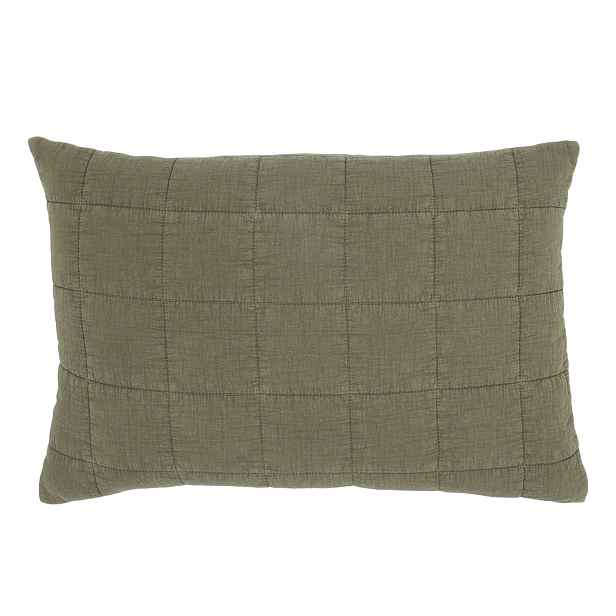 Olivově zelený povlak na polštář s opraným vzhledem Aix Vintage – 60*40 cm Chic Antique