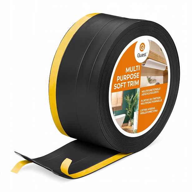 Pvc dokončovací lišta 4v1 samolepicí, 120 mm, 20 m, černá W2