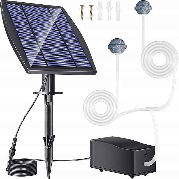 Solární Čerpadlo Kyslíku Pumpa Provzdušňovač 2.5W 1L/MIN Pro Zahradní Jezírko