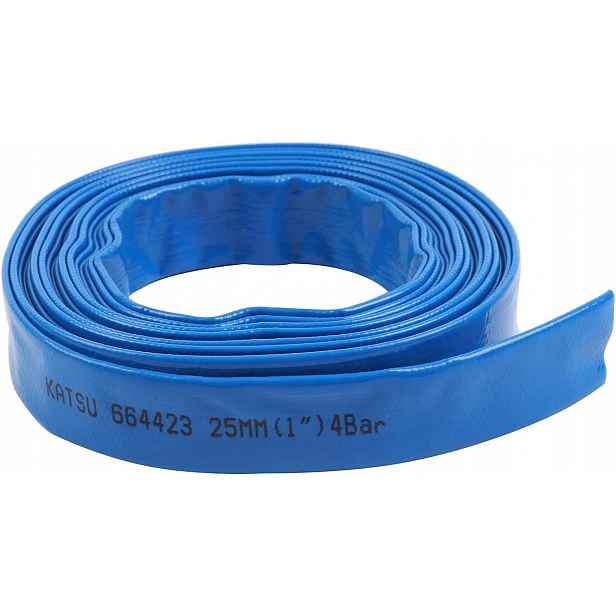 Zahradní plochá vypouštěcí hadice Pvc pro vodní čerpadla 10 m x 25 mm Katsu 664423