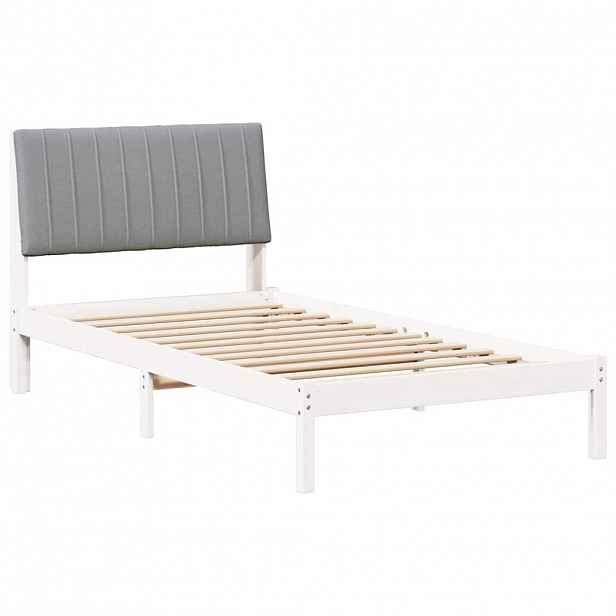 vidaXL Rám postele s čelo Bílá 100 x 200 cm Masivní borové dřevo