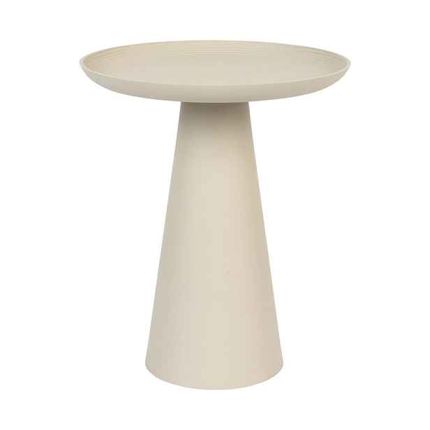 Béžový hliníkový odkládací stolek White Label Ringar, ø 34,5 cm