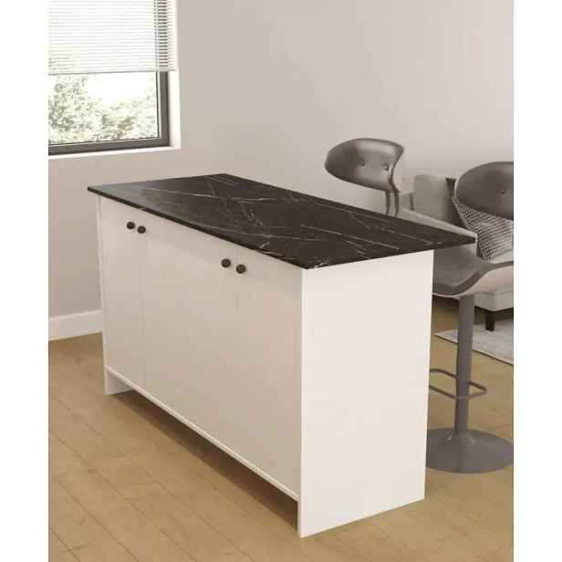 Casarredo Kuchyňský ostrůvek VENTURI ÚP - bílá/černý mramor