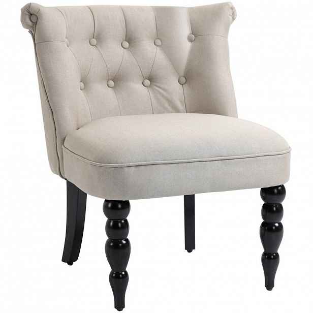 Redom KŘESLO 67/67/78 cm s lněným potahem a čalouněním, vintage design, Béžová