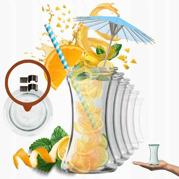 Sklenice Weck 200 Ml pohárků Deli, žáruvzdorné džemové spony, víčko, gumička 12 Ks