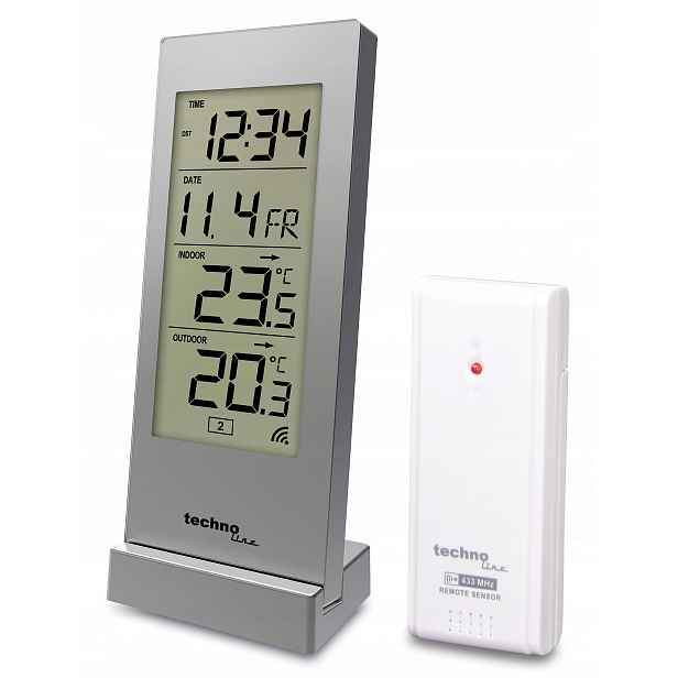 Stolní hodiny Technoline Ws 9767 stříbrné 52 cm
