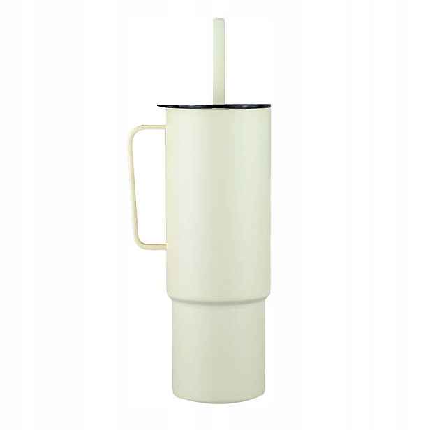 Termohrnek ze slomku MiiR All Day 946 ml ocel ecru splash-proof