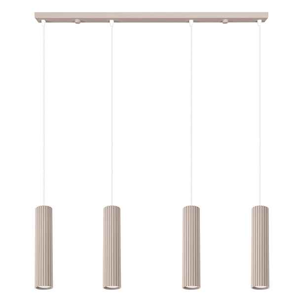 Závěsná lampa Karbon 4L taupe Kašmírové stropní osvětlení Tuby Sollux