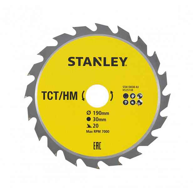 Stanley - Pilový kotouč na dřevo 190x30 mm, 20 zubů STA13030-XJ