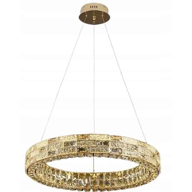 Stropní Led lampa Zlatá 60 cm křišťál Lustr Moderní 3 barvy