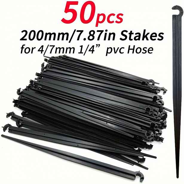 TEMU 50-500 ks Zahradní 1/4" Kolík Pevný Držák Stonků Podpora 11 cm 20 cm pro Kapkovou Zavlažování 4/7 mm Hadice Zadávající do Zemin