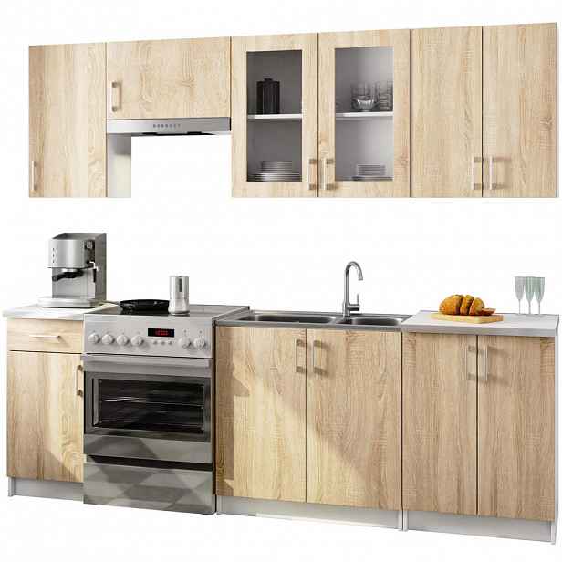 RAUMHIRSCH FURNITURE KUCHYŇSKÝ BLOK Bílá, dub Sonoma 203/240/44,5