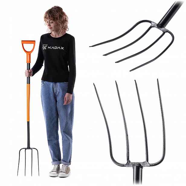 Hospodářské Zahradní Vidle 4 Zubové Pro Kompost Sena Kovové Ergo 132 cm